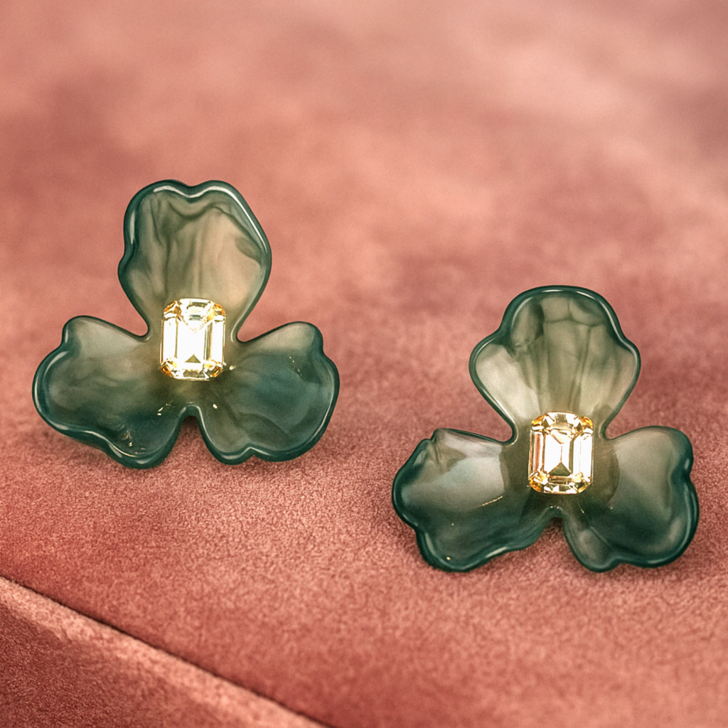 Elegant Floral Stud Earrings for Women & Girls