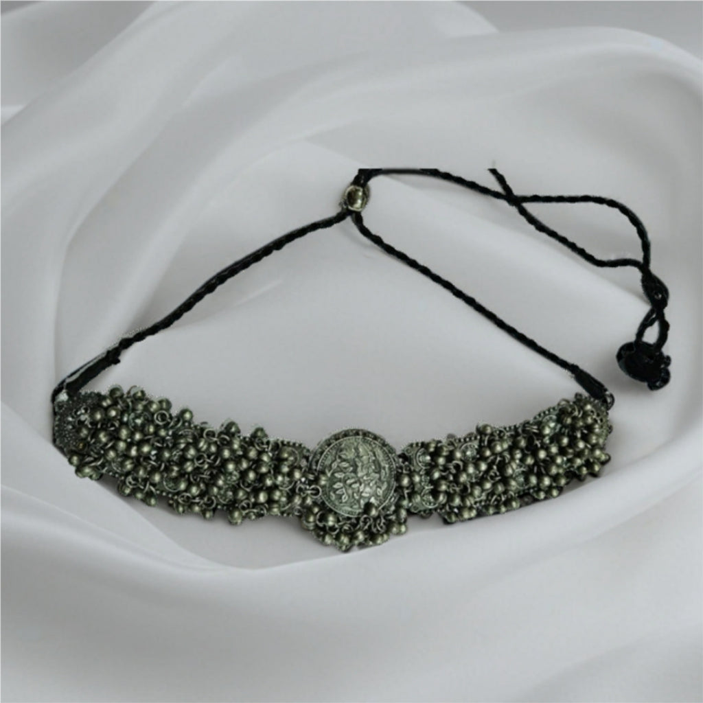 Noor Ghungroo Oxidized Choker Set