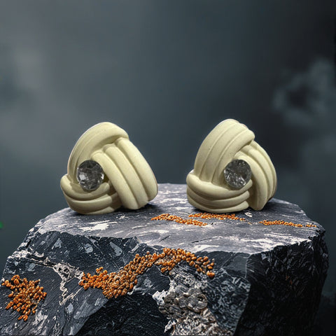 Modern Art Deco Style Stud Earrings