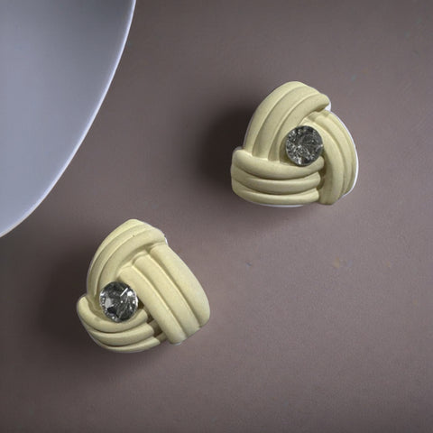 Modern Art Deco Style Stud Earrings