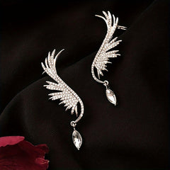 Celestial Wing Crystal Drop Earrings