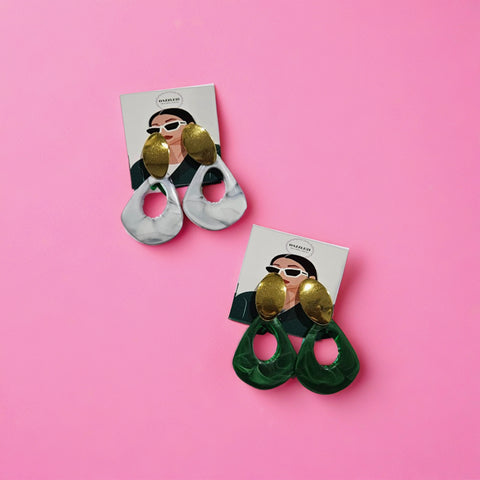 Trendy Dual-Tone Hoop Earrings Combo