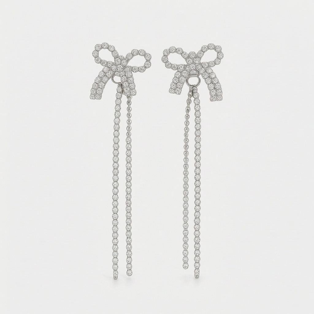Dazzle21 Two-wear Bowknot II Purple Butterfly Combo Korean Earring For Girl's & Women Alloy Drops & Danglers