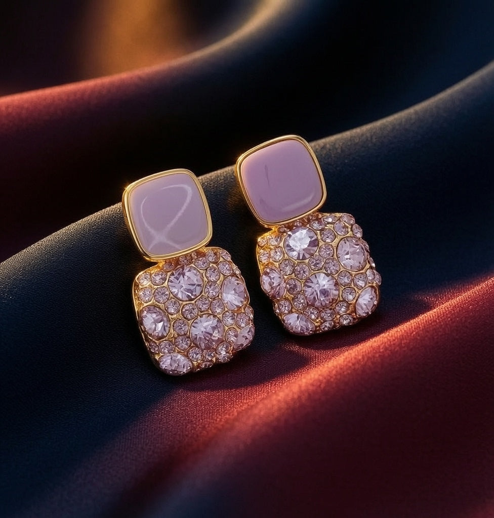 Dazzle21 Pack of 2 Korean Stylish Cubic Zirconia Alloy Stud Earring