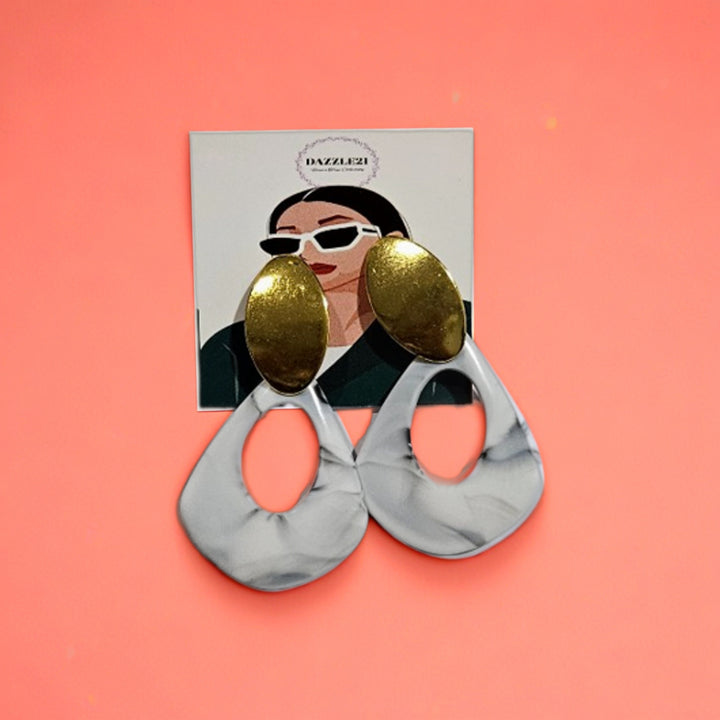 Trendy Dual-Tone Hoop Earrings Combo