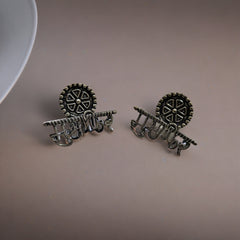 Marathi Pride Oxidised Silver Choker Set with Statement Earrings & Ring