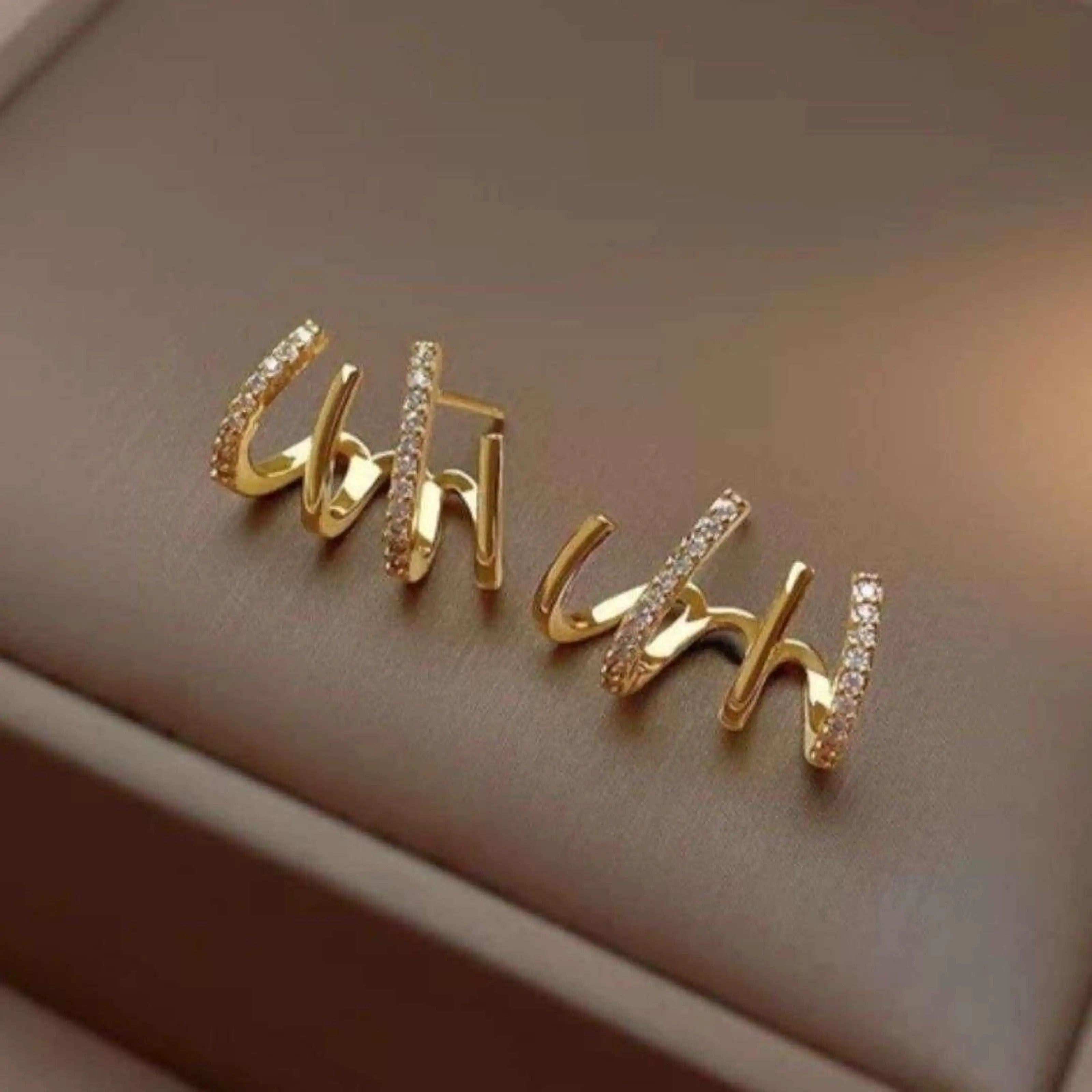 Dazzle21 Zirconia Studs Combo – Star & Leaf – Glossy Look Alloy Drops & Danglers