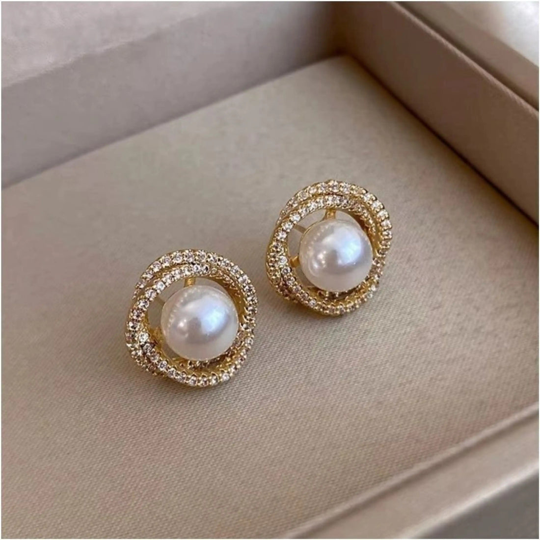 Dazzle21 Combo of 3 Korean Earrings Classic Pearl Stone Earrings for Girls and Women Crystal, Cubic Zirconia, Pearl Alloy, Brass, Stone Drops & Danglers, Earring Set, Hoop Earring, Rhinestone Studs, Stud Earring