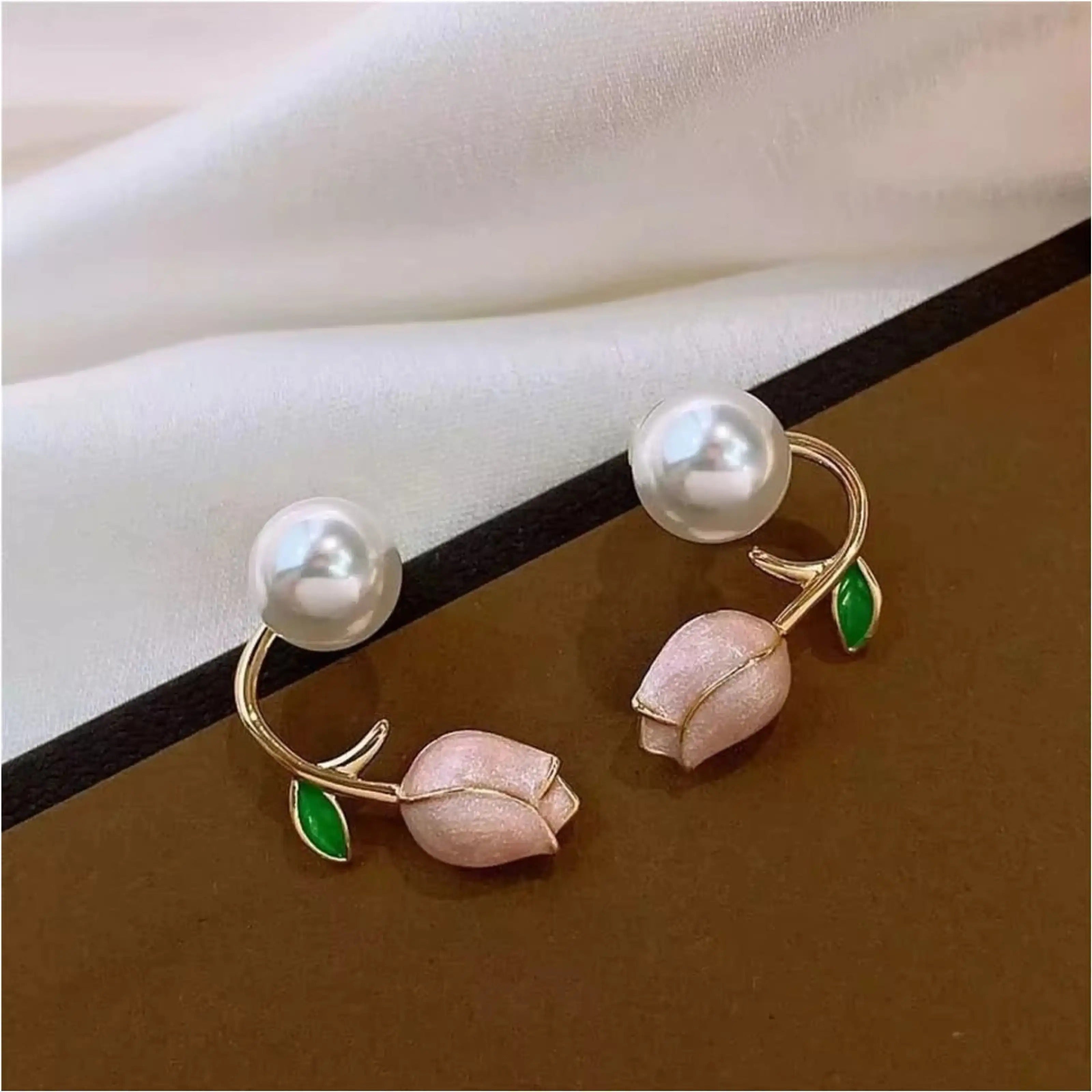 Dazzle21 Pack of 2 Korean Earrings Pearl Earrings For Girls Stud Earrings for Women Cubic Zirconia, Pearl Alloy, Brass Cuff Earring, Earring Set, Huggie Earring, Rhinestone Studs, Stud Earring