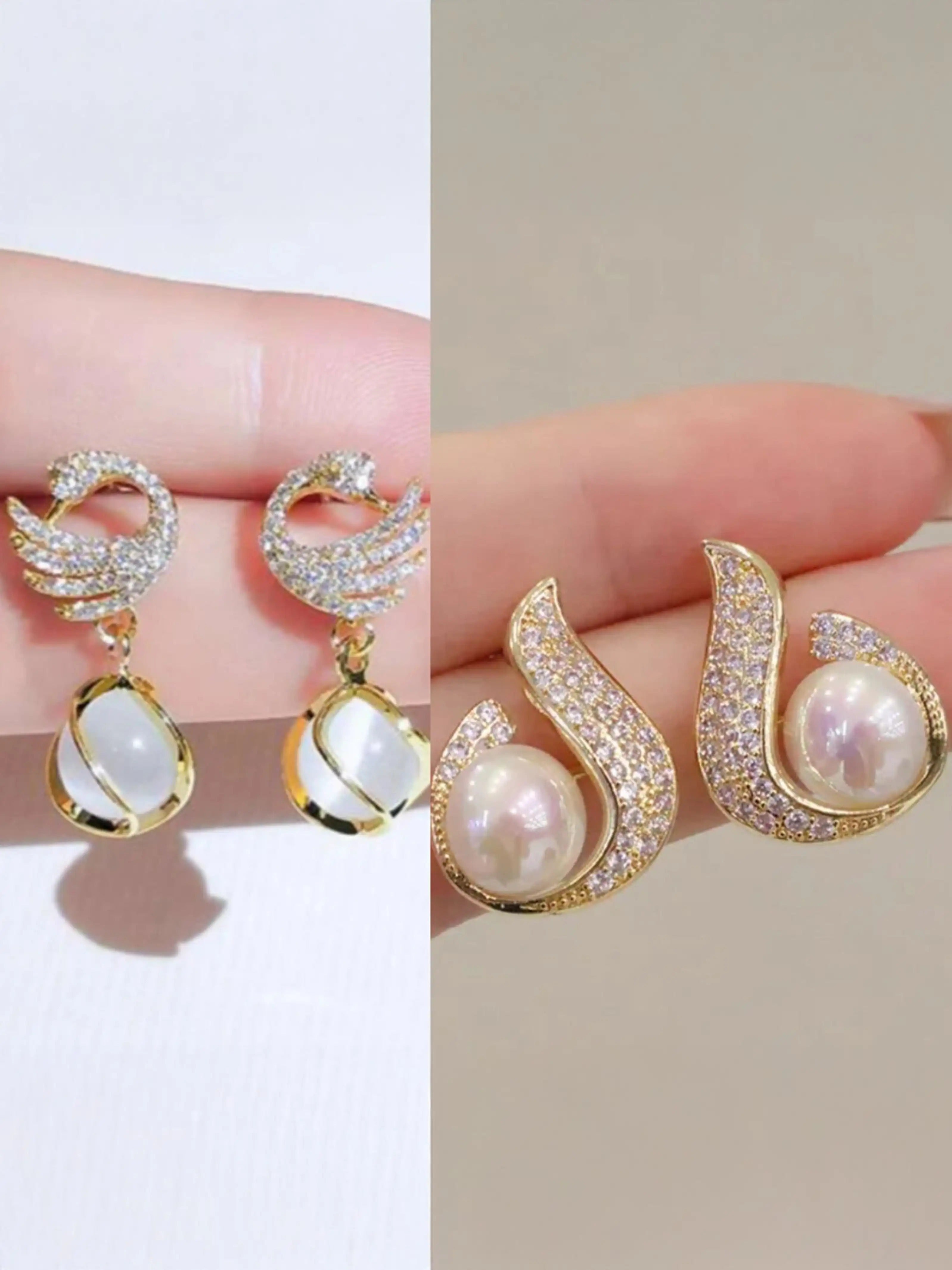 Dazzle21 Western Style Trending Combo Pack of 2 Korean Studs Earrings For Women And Girls Alloy Drops & Danglers, Stud Earring, Earring Set