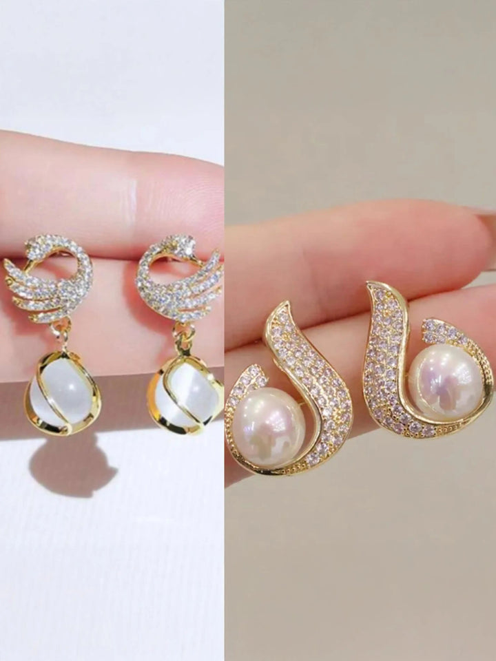 Dazzle21 Western Style Trending Combo Pack of 2 Korean Studs Earrings For Women And Girls Alloy Drops & Danglers, Stud Earring, Earring Set