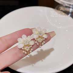 Pearl Bloom Floral Drop Earrings