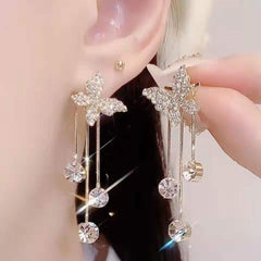Crystal Butterfly Cascade Earrings