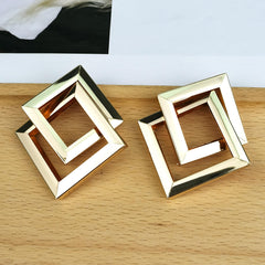 Geometric Luxe Square Statement Earrings