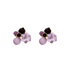 Lavender Bloom Crystal Stud Earrings