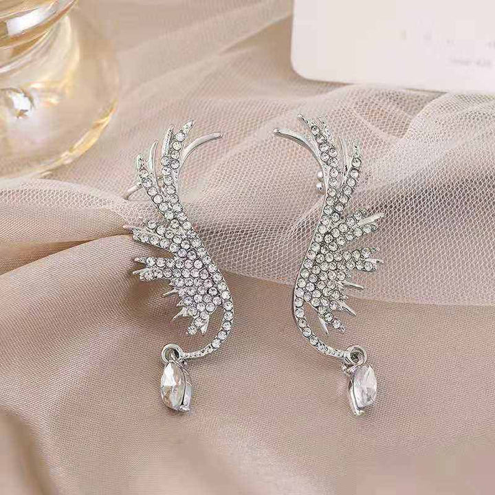 Celestial Wing Crystal Drop Earrings