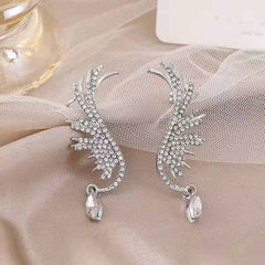 Celestial Wing Crystal Drop Earrings