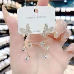 Crystal Butterfly Cascade Earrings