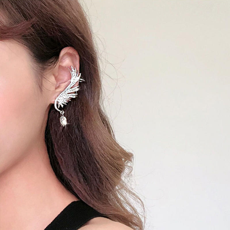 Celestial Wing Crystal Drop Earrings