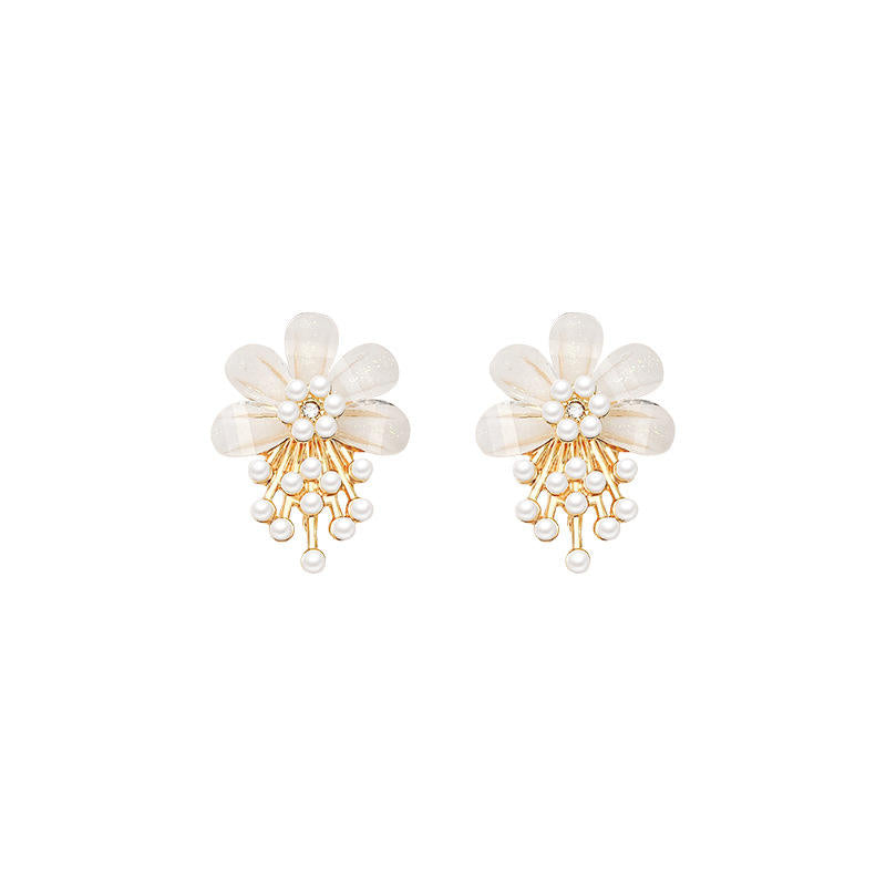 Pearl Bloom Floral Drop Earrings