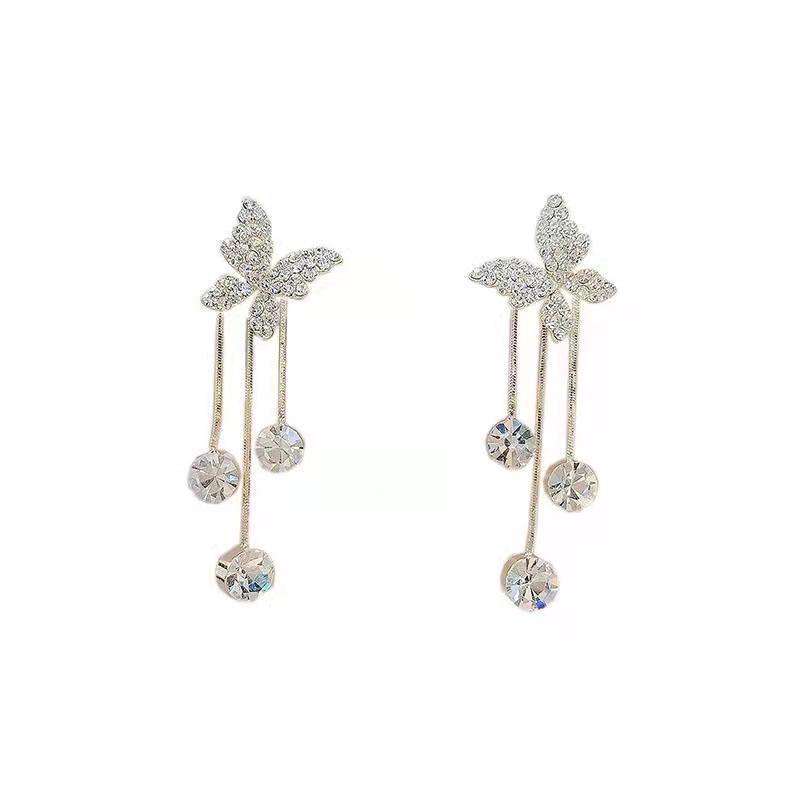 Crystal Butterfly Cascade Earrings