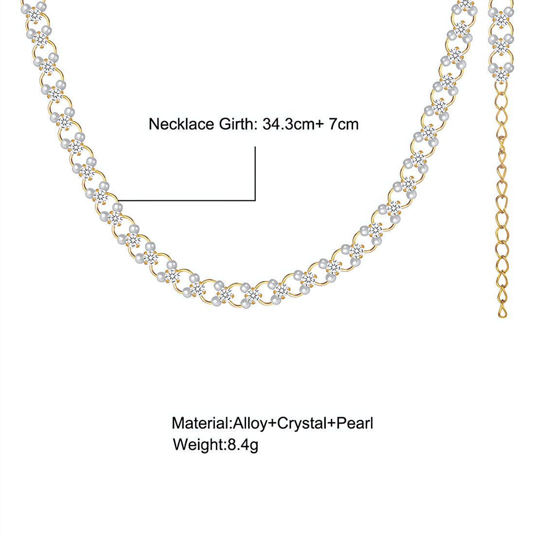 Pearl Blossom Crystal Choker Necklace